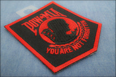 POW MIA Patch Black Red - 2.5x3 inch