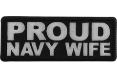 Proud Navy Wife Patch - 4x1.5 inch