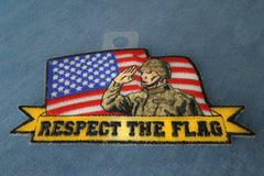 Saluting Soldier Patch - 4.5x2.4 inch