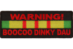 Warning Boocoo Dinky Dau Patch - 4x1.5 inch