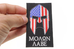 Molon Labe Spartan Patch With US Flag - 2.3x4 inch