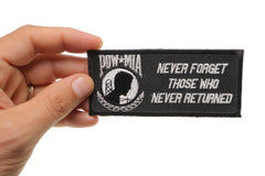 Never Forget Those Who Never Returned POW MIA Patch - 4.5x2 inch