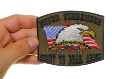 2nd Amendment Patch - Never Surrender - 4x3.25 inch