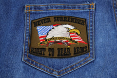 2nd Amendment Patch - Never Surrender - 4x3.25 inch