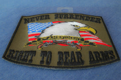 2nd Amendment Patch - Never Surrender - 4x3.25 inch