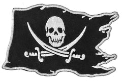 Pirate Skull Flag Patch - 3.5x2.5 inch