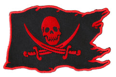 Pirate Flag Skull and Crossed Swords Patch - 3.5x2.5 inch