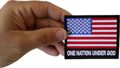 One Nation Under God American Flag Patch - 3x2.75 inch