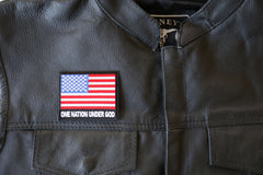 One Nation Under God American Flag Patch - 3x2.75 inch