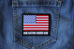 One Nation Under God American Flag Patch - 3x2.75 inch