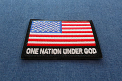 One Nation Under God American Flag Patch - 3x2.75 inch