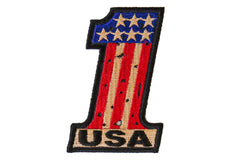 Number 1 USA Vintage Flag and Stars Patch - 2x3 inch