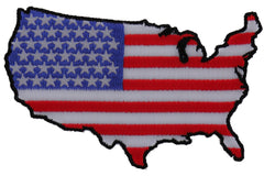 Unites States Map With US Flag Patch - 4x2.5 inch