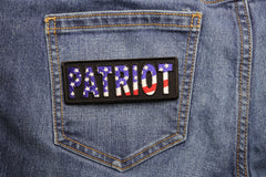 Patriot Iron on Patch - 4x1.5 inch