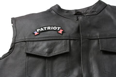 Patriot Rocker Iron on Patch With US Flag - 4x1.5 inch