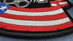 American Flag Eagle on Pistons Patch - 9.8x12 inch