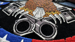 American Flag Eagle on Pistons Patch - 9.8x12 inch