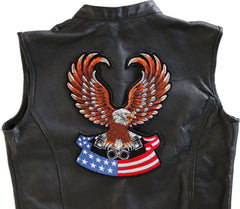 American Flag Eagle on Pistons Patch - 9.8x12 inch