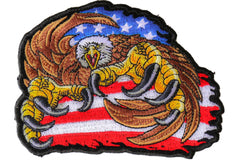 Eagle Patch with giant Talons and American Flag - 4.3x3.5 inch