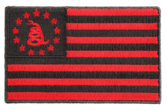 Gadsden American Flag Red Black Patch - 3.5x2.2 inch