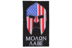 Molon Labe Spartan Patch With US Flag - 2.3x4 inch