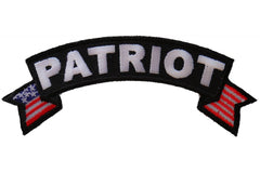 Patriot Rocker Iron on Patch With US Flag - 4x1.5 inch