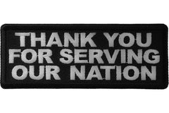 Thank You For Serving Our Nation Patriotic Iron on Patch - 4x1.5 inch