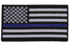 Subdued US Flag With Blue Stripe Patch - 3.5x2 inch