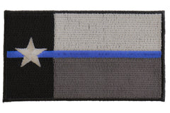 Thin Blue Line Texas State Flag Patch For Law Enforcement - 3.5x2 inch