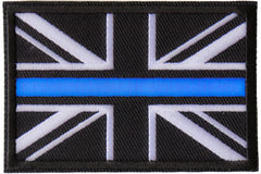 UK Flag Patch with Blue Line for Police - 3x2 inch