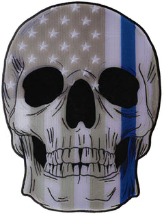 American Flag Blue Stripe Skull Patch - 9.25x12 inch