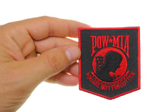 POW MIA Patch Black Red - 2.5x3 inch