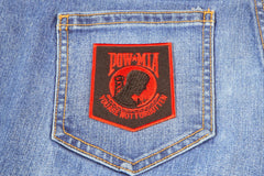 POW MIA Patch Black Red - 2.5x3 inch