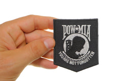 POW MIA Patch Black White - 2.5x3 inch