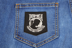 POW MIA Patch Black White - 2.5x3 inch