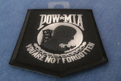 POW MIA Patch Black White - 2.5x3 inch