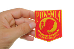 POW MIA Red and Yellow Patch - 2.5x3 inch