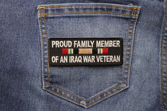 Proud Family Iraq War Vet Patch - 4x1.5 inch