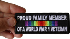 Proud Family Member of a World War 1 Veteran Patch - 4x1.5 inch