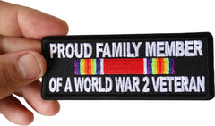 Proud Family Member of a World War 2 Veteran Patch - 4x1.5 inch