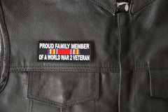 Proud Family Member of a World War 2 Veteran Patch - 4x1.5 inch