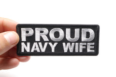 Proud Navy Wife Patch - 4x1.5 inch