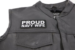 Proud Navy Wife Patch - 4x1.5 inch