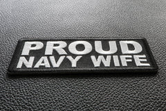 Proud Navy Wife Patch - 4x1.5 inch