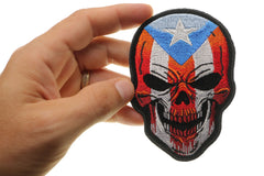 Puerto Rican Flag Skull Patch - 3x4.3 inch