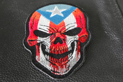 Puerto Rican Flag Skull Patch - 3x4.3 inch