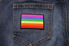 Rainbow Flag LGBTQ Iron on Novelty Patch - 3x2 inch