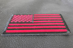 Red Black American Flag Patch - 3x2 inch