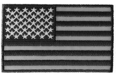 American Flag Black and Reflective 4 Inch Patch - 4x2.5 inch