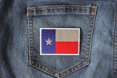 Texas Flag Iron on Patch Reflective - 3x2 inch